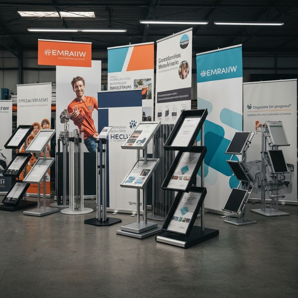 Event og messeutstyr med bannere og display stander